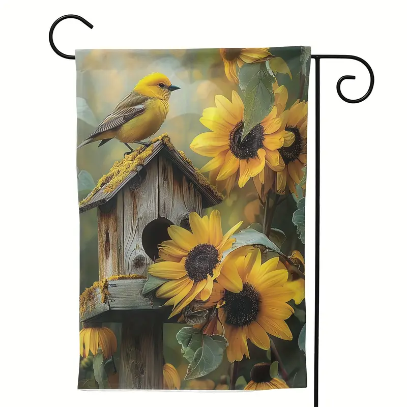 Goldfinch and Sunflowers Garden Flag