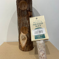 Log Suet Feeder with Red Roof