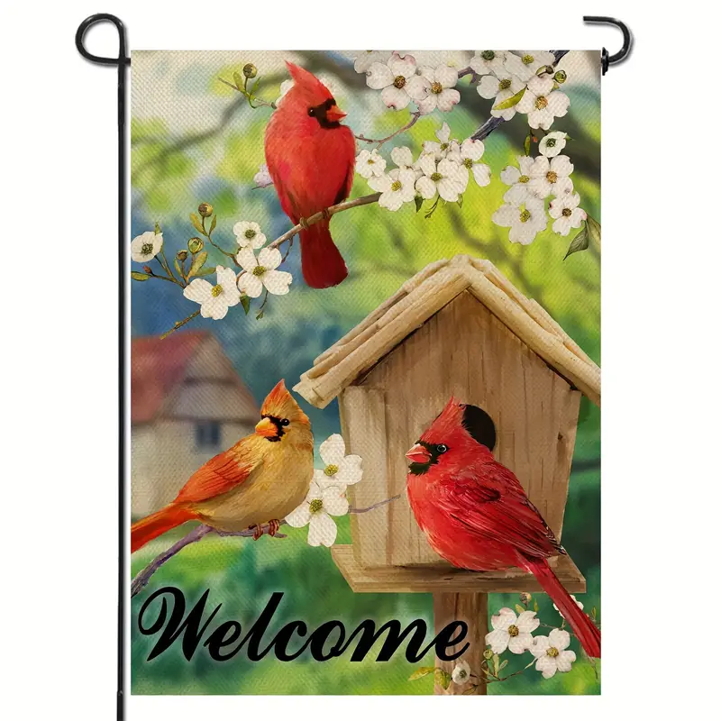 Cardinal Red Birds Decorative Garden Flag