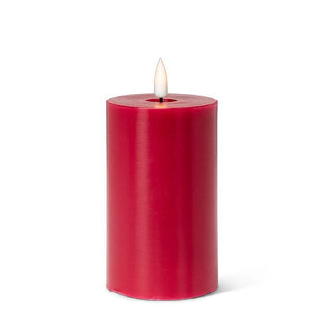 Candle LED Red Pillar 5"