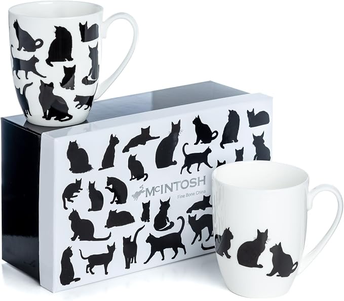 Mugs McIntosh Cat Silhouette 2 set
