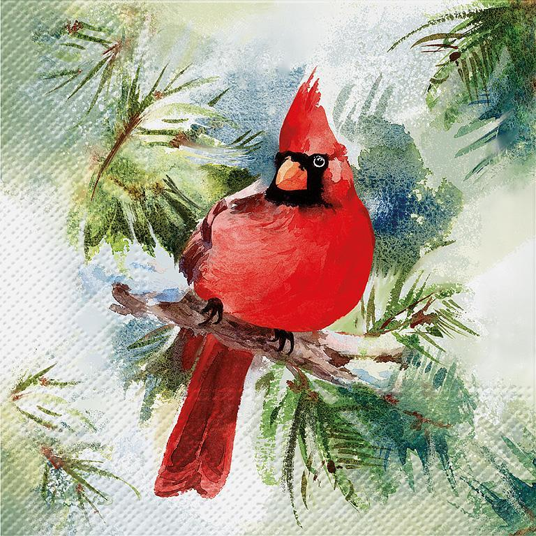 Luncheon Winter Cardinal Napkins.20Pk