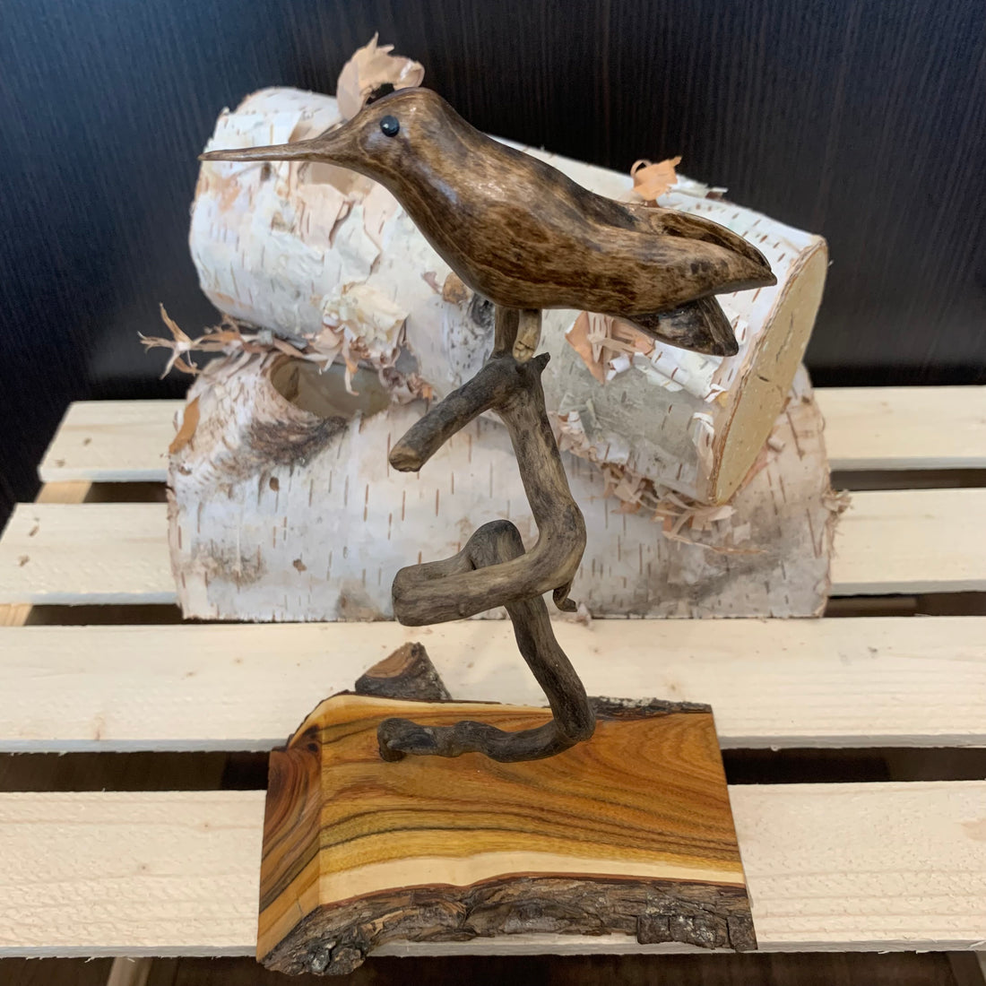 Wooden Hummingbird Model by Earl&