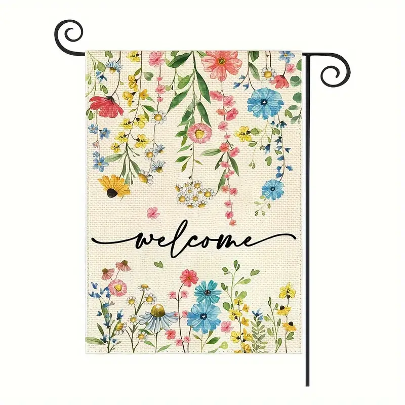 Floral Welcome Garden Flag