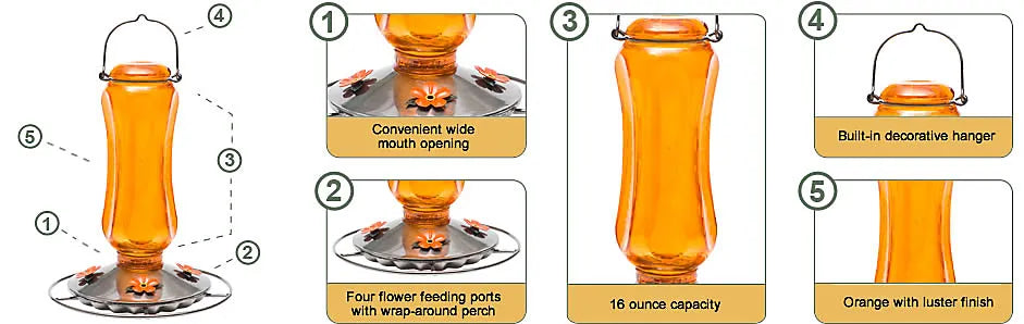 Classic Glass Oriole Feeder